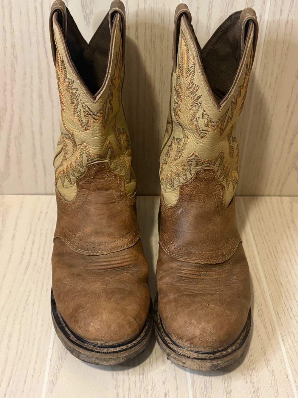 Justin Original Work Boots Men's Driller Western Embroidered Western Boots 8.5